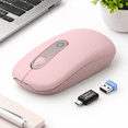 Small Pink Computer Mouse Petal Pink Wireless Computer Mouse, Quiet Compact Portable for Laptops ...