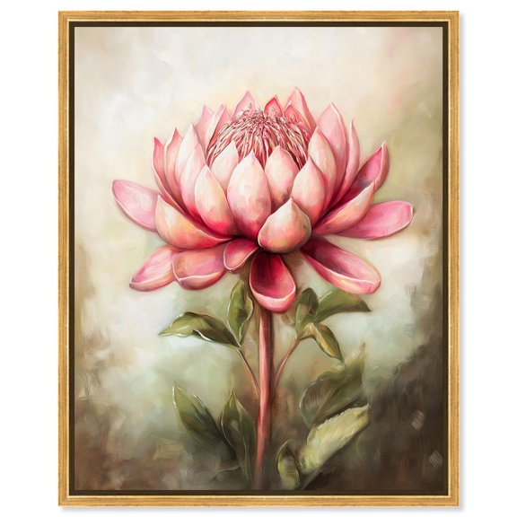 Petal Prism Protea I Canvas Print Spring Wall Decor by Art Remedy, Gold Frame, 36 x 45