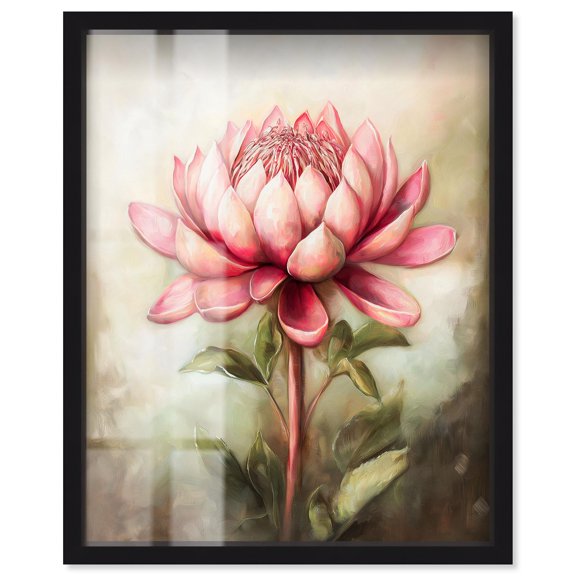 Petal Prism Protea I Shadowbox Print Spring Wall Decor by Art Remedy, Black Frame, 30 x 36
