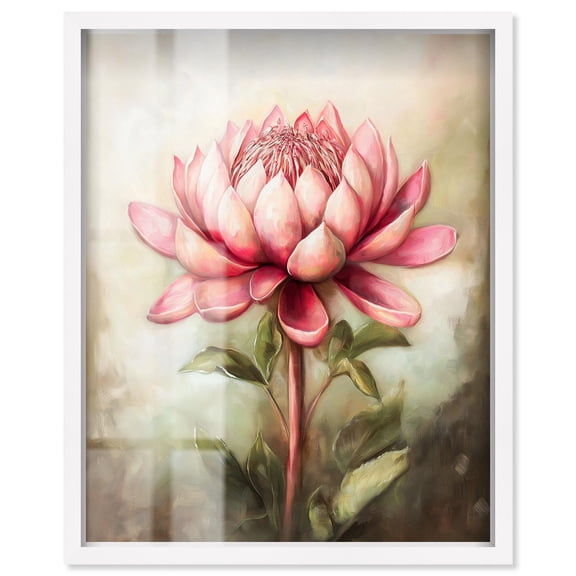 Petal Prism Protea I Shadowbox Print Spring Wall Decor by Art Remedy, White Frame, 36 x 45