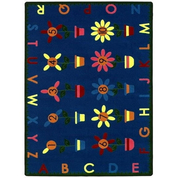 Petal Pushers 3 ft.10 in. x 5 ft.4 in.  WearOn Nylon Machine Tufted- Cut Pile Educational Rug
