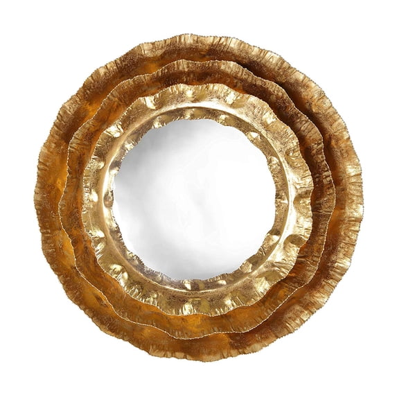 TOV Furniture Gold Petal Round Decorative Hanging Wall Mirror, 28.5",