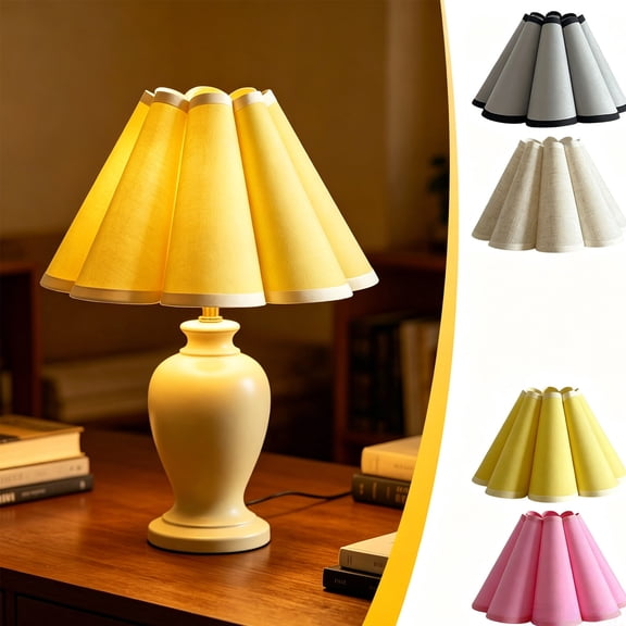 Petal Shaped Fabric Lampshade with Detachable Shading Cover, Flower Style Light Diffuser, Soft Light Decorative Lamp Accessory, Replacement Shade for Table Lamp, Home Decor for Bedroom & Living Room