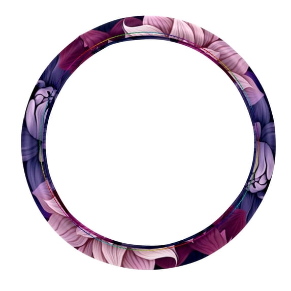 Petal flower 14.5 Inch Printing PVC Leather Auto Accessories Car Wheel Covers Steering Wheel Cover