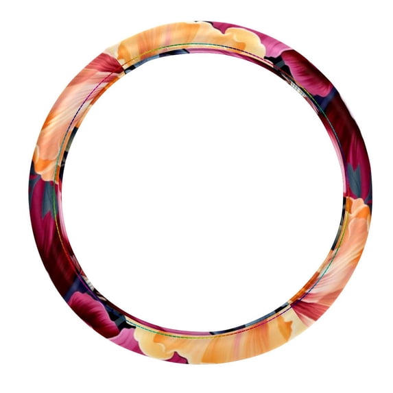 Petal flower 14.5 Inch Printing PVC Leather Auto Accessories Steering Wheel Cover Car Wheel Covers Steering Wheel Cover