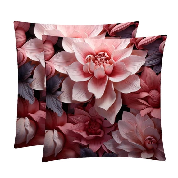 Petal flower Velvet Throw Pillow Covers Set of 2 - Unique Patterns, 16x16/18x18/20x20 Inches,for Home Decor, Sofa, Bed - Pillow Inserts Included