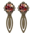 thumbnail image 1 of Petal flowers Reading Accessories: Vintage Copper-Colored Lace Bookmarks - Set of 2 Stainless Steel Book Markers, 1 of 5
