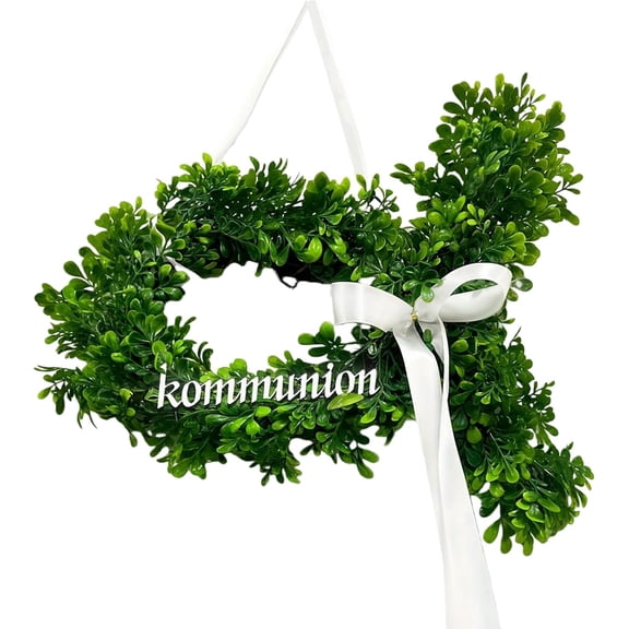 Petalfy Boxwood Ring Artificial Green Wreath for Year Round Display | Lush Faux Foliage Circle, Full Texture, for Porch Doors, Farmhouse Style