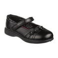 thumbnail image 1 of Petalia Girls' Faux Leather Floral Detail Hook & Loop Tween School Shoes - Black, 4, 1 of 6