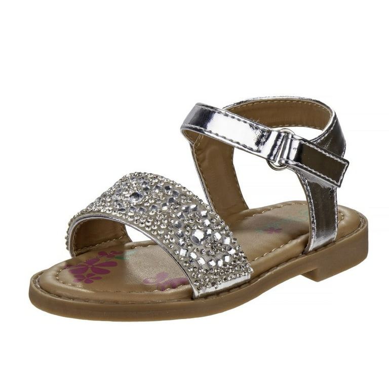 Petalia Girls Metallic Studded Toddler Sandals with Shiny