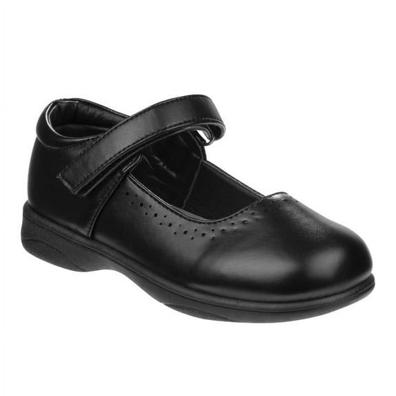 Petalia Girls' Tween Floral Faux Leather Flat Heel School Shoes - Black, 3