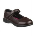 thumbnail image 1 of Petalia Girls' Tween Floral Faux Leather Flat Heel School Shoes - Brown, 9, 1 of 7