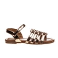 thumbnail image 1 of Petalia Open Toe Hook And Loop Closure Casual Kids Sandals with A Strappy Upper, Gold, 3, 1 of 4