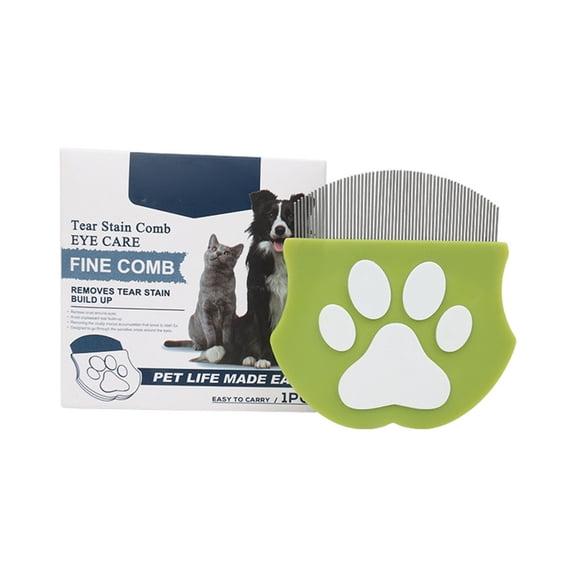 Petalier Professional Eye Comb for Pets, Stainless Steel Tear Stain Remover for Cats Dogs, Gentle Round-Head Grooming Tool, Compact Portable Eye Gunk Removal Comb for Small Pets