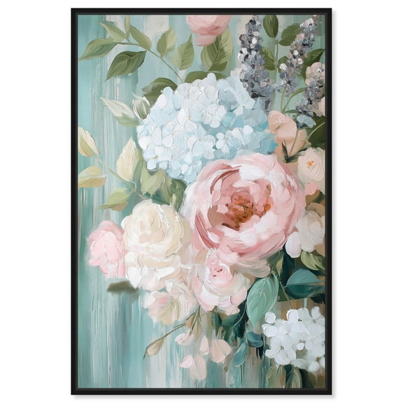 Petals of Spring II Canvas Pastel Floral Art by Art Remedy, Black Frame, 10" x 15"