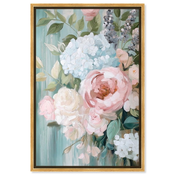 Petals of Spring II Canvas Pastel Floral Art by Art Remedy, Gold Frame, 16" x 24"
