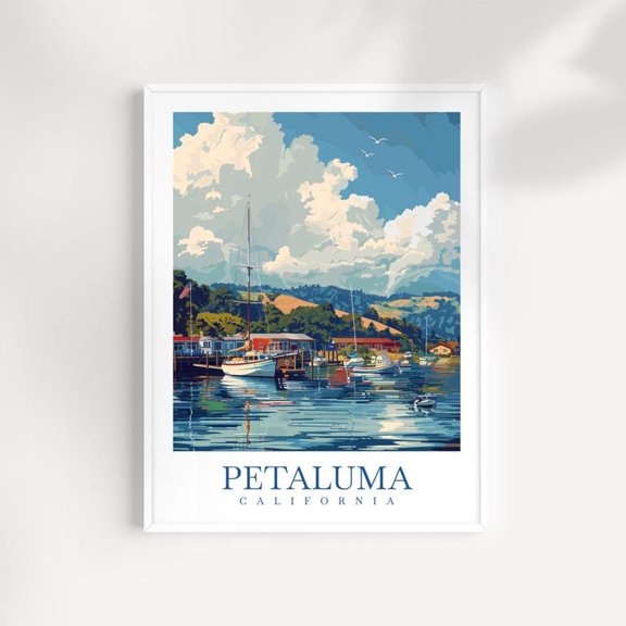 Petaluma Harbor Wall Art Print California Travel Decor Unframed Paper Print