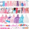 thumbnail image 1 of Anpro 62Pcs 11.5 inch Girl Dolls Clothes and Accessories Including 7 Wedding Gown Dresses, 11 Fashion Dresses, 1 Doctor Outfit,1 Swimsuits, 10 Shoes, 10 Handbag, 1 of 8