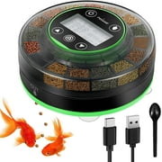 Petbank Automatic Fish Feeder for Aquarium, Rechargeable Fish Food Feeder Automatic Dispenser with Timer, Precise Feeding Auto Fish Feeder for Vacation, LCD Display