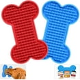 thumbnail image 1 of Petbank Lick Mat for Dogs & Cats 2 Pack, Slow Feeder Lick Pat, Anxiety Relief Dog Toys Feeding Mat,Pets Supplies Bathing Grooming Training Calming Mat(Blue & Red), 1 of 8