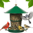 thumbnail image 1 of Petbank Metal Bird Feeder for Outside Hanging, Retractable Squirrel Proof 5lb Capacity Bird Feeders, for Outdoors Hanging Garden Yard, Green, 1 of 9