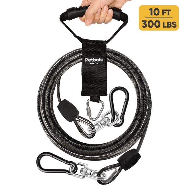 Petbobi 10ft Dog Tie Out Cable Heavy Duty Dog Chain Yard Lead Leash for