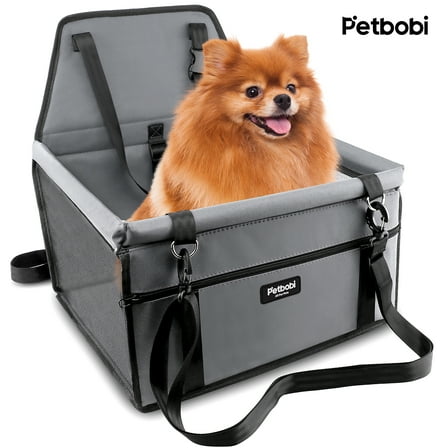 Petbobi Dog Car Booster Seat Portable Holiday Gift Breathable Bag with Seat Belt Dog Carrier Safety Stable for Travel with Clip on Leash and Storage Pocket