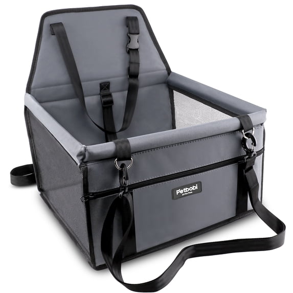 Petbobi Dog Car Booster Seat Portable Holiday Gift Breathable Bag with Seat Belt Dog Carrier Safety Stable for Travel with Clip on Leash and Storage Pocket