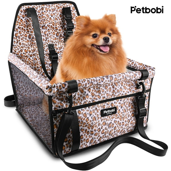 Petbobi Dog Car Seat Booster Small Pet Puppy Medium Cat Doggie Safety, Leopard Print