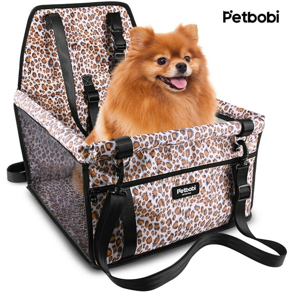 Petbobi Dog Car Seat Booster Small Pet Puppy Medium Cat Doggie Safety, Leopard Print