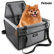 Petbobi Dog Car Seat Waterproof and Portable Pet Booster Carrier Seat with Safety Clip-On Leash and PVC Support Pipe for Small/ Medium Dog up to 15lbs