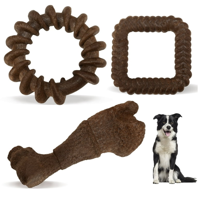 Petbobi Dog Chew Toys, Bacon Flavor Nylon Bones for Aggressive