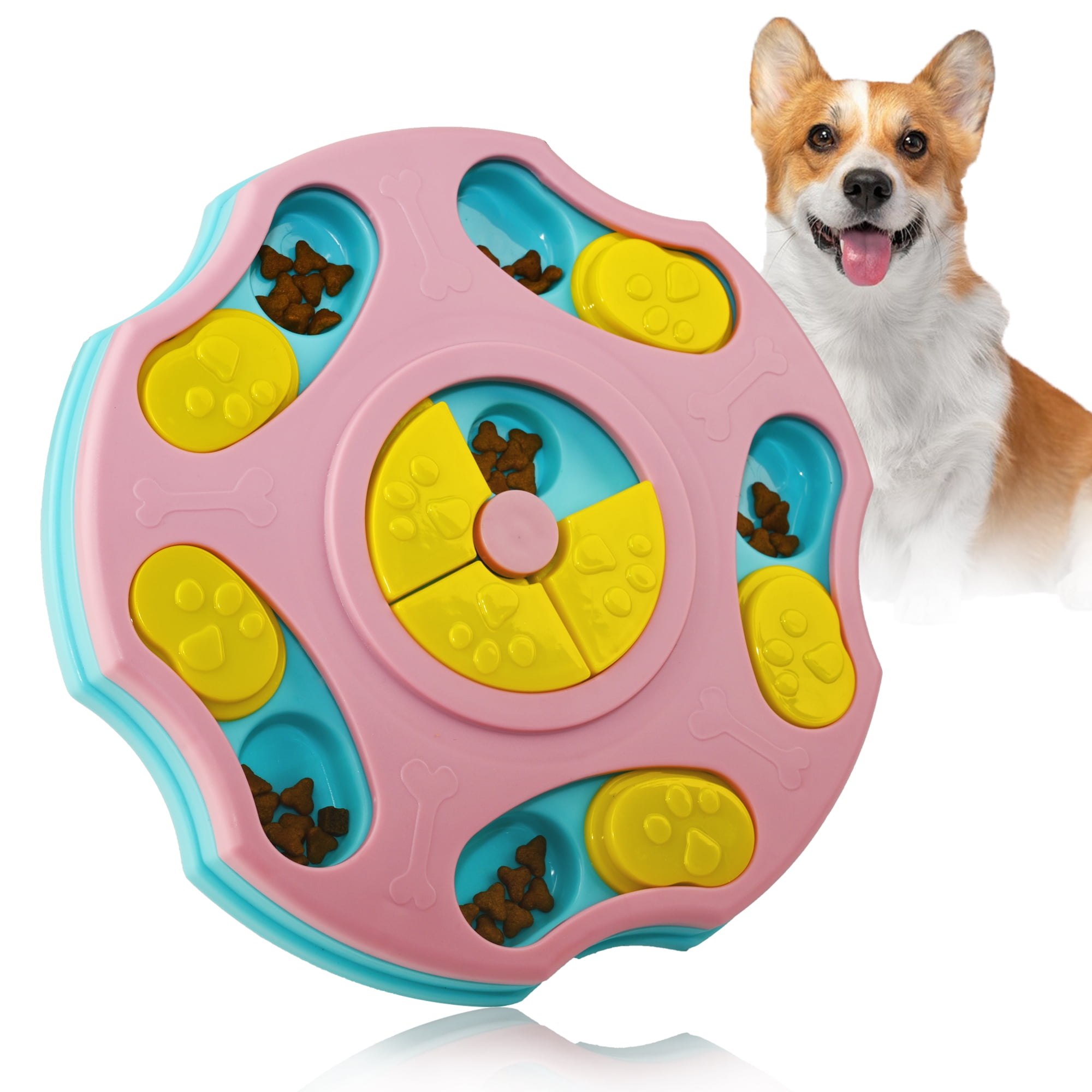 LUWANPET Treat Dispensing Dog Toys for Large Dogs, Interactive Dog Toys  Puzzle Slow Feeder, stimulating Dog Toys Food Games, roll and Squeak