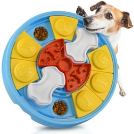 Nerf Dog Puzzle Treat Ball 3.5” Slow Feeder Dog Toy for Small & Medium  Dogs, Clear & Blue
