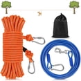 thumbnail image 1 of Petbobi Dog Runner for Yard Outdoor Camping 50FT W/ 9.8FT Dog Tie Out Cable Dog Lead Zipline Portable Overhead Trolley System Rust Proof Heavy, Orange, 1 of 6