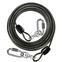 Petbobi Heavy Duty Dog Tie Out Cable 30ft Extra Strong Wire Cable for Large Dogs up to 300lbs, Black