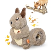 Petbobi Squeaky Dog Toy Interactive Plush Squirrel Dog Toy with Treat Dispenser & Slow Feeder Puzzle for Small, Medium & Large Dogs, Grey