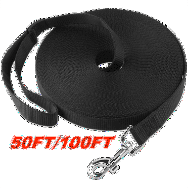 Petbobi Long Dog Leash Lead 50FT/100FT for Dog Training Obedience Recall Outdoor Playing Camping, Black