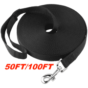 Petbobi Long Dog Leash Lead 50FT/100FT for Dog Training Obedience Recall Outdoor Playing Camping, Black