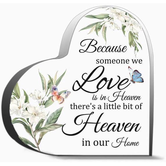 Petcee Sympathy Gift For Loss Of Mother Father Memorial Bereavement Gift Acrylic Heart Condolence Gi Thank You Gifts For Women Men, Decoration Heart Shape Acrylic Sign Gift