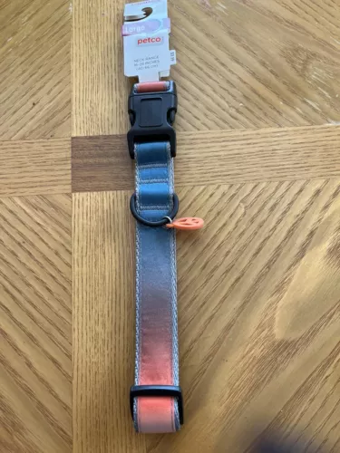 Petco Adjustable Dog Neck Collar Neck Ranges 16-26 Inches Large Rainbow Blue