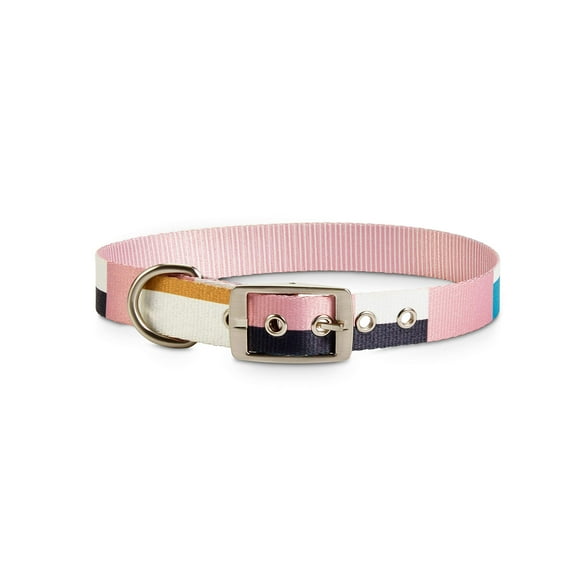 Petco Brand - Bond & Co. Pink & Colorblocked Reversible Dog Collar, Large