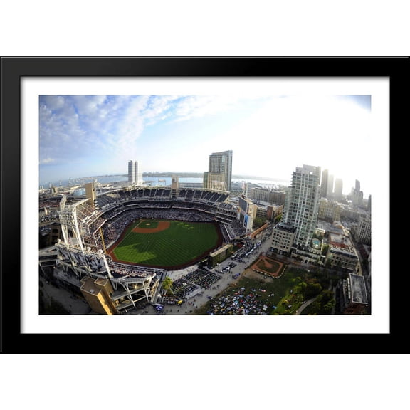 Petco Park 40x28 Large Black Wood Framed Print Art - Home of the San Diego Padres
