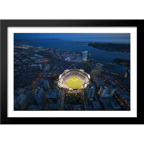 Petco Park 40x28 Large Black Wood Framed Print Art - Home of the San Diego Padres