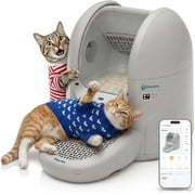 Petcove PurrTek Max Self Cleaning Cat Litter Box   XL 65L Automatic Litter Box for Multiple Cats | Ultra Quiet 30 35dB, Smart App Control, 5 Safety Sensors, Odor-Lock Bin, Ramp & 15 Bags Included