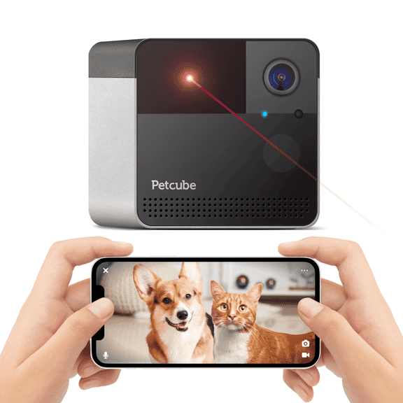 Petcube Play 2 WiFi Pet Camera with Laser Toy, 1080p HD, 160 View, Two-Way Audio, Night Vision, Motion & Sound Alerts, Dog & Cat Monitor with App