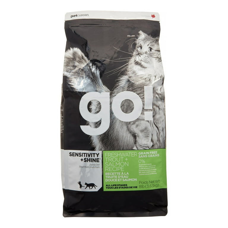 Petcurean Go Sensitivity Shine Grain Free Freshwater Trout Salmon Recipe Dry Cat Food 8 lb Walmart