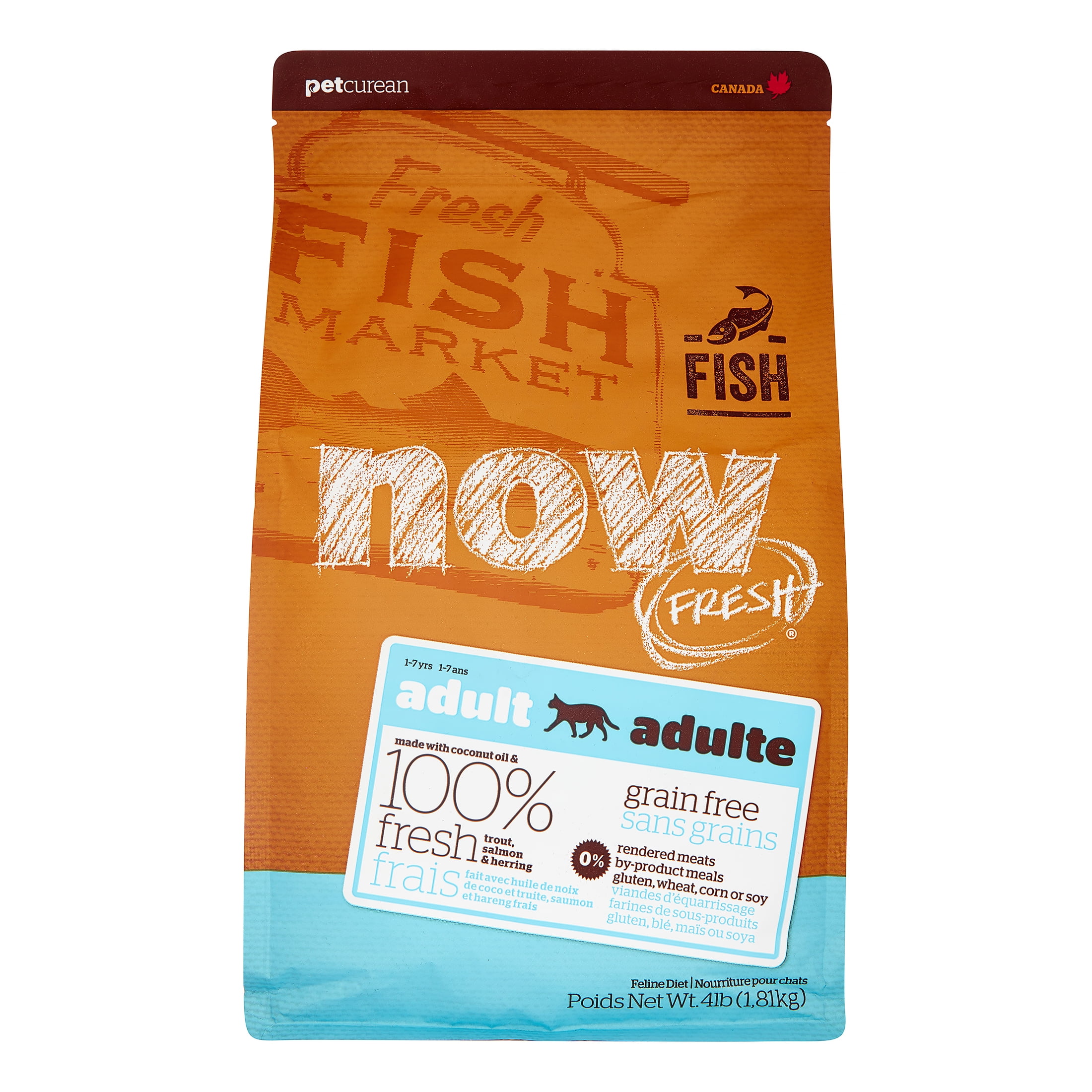 Petcurean Now Fresh Adult Cat Food Fish, 4 lb.