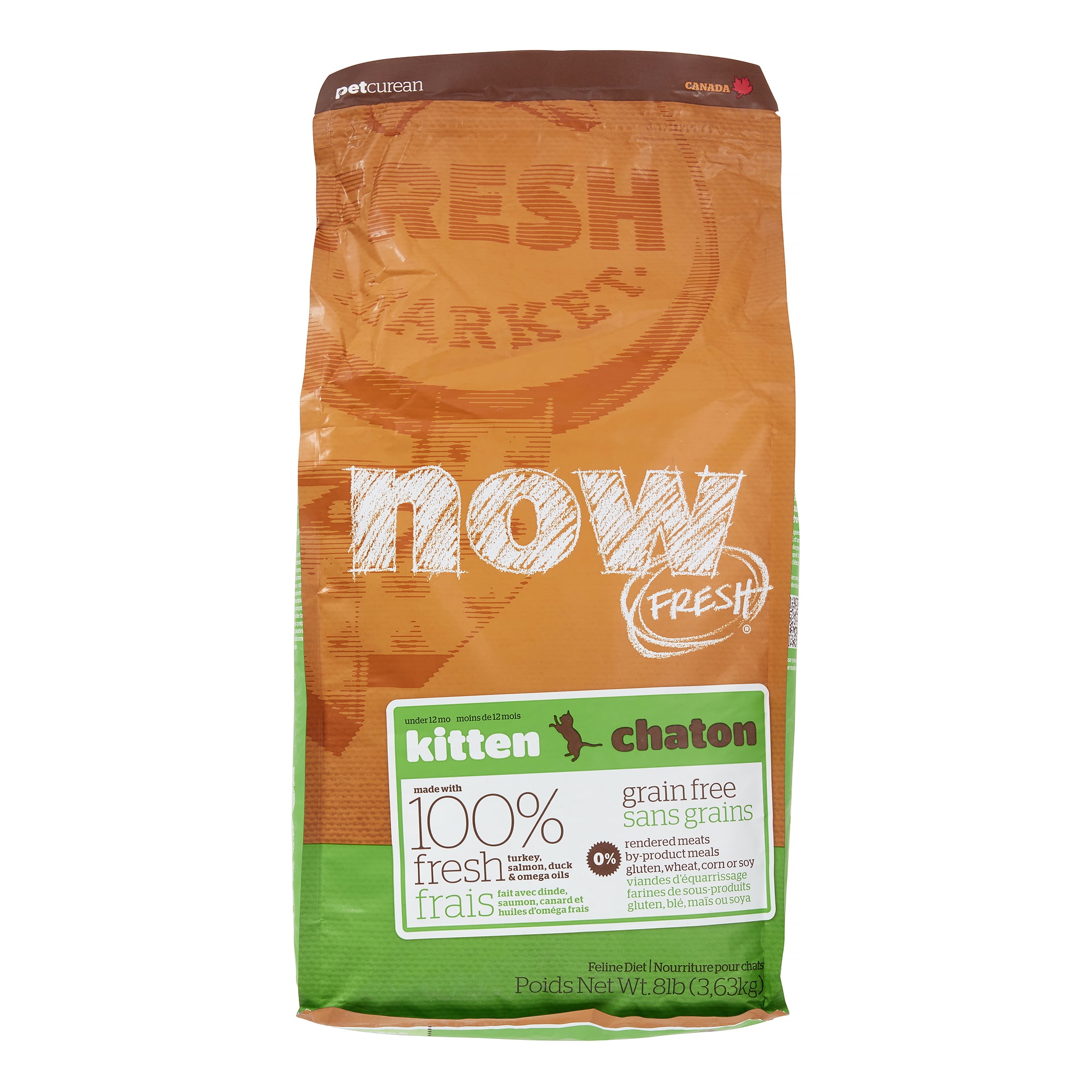 Petcurean Now Fresh Grain Free Kitten Recipe Dry Cat Food 8 Lb Walmart