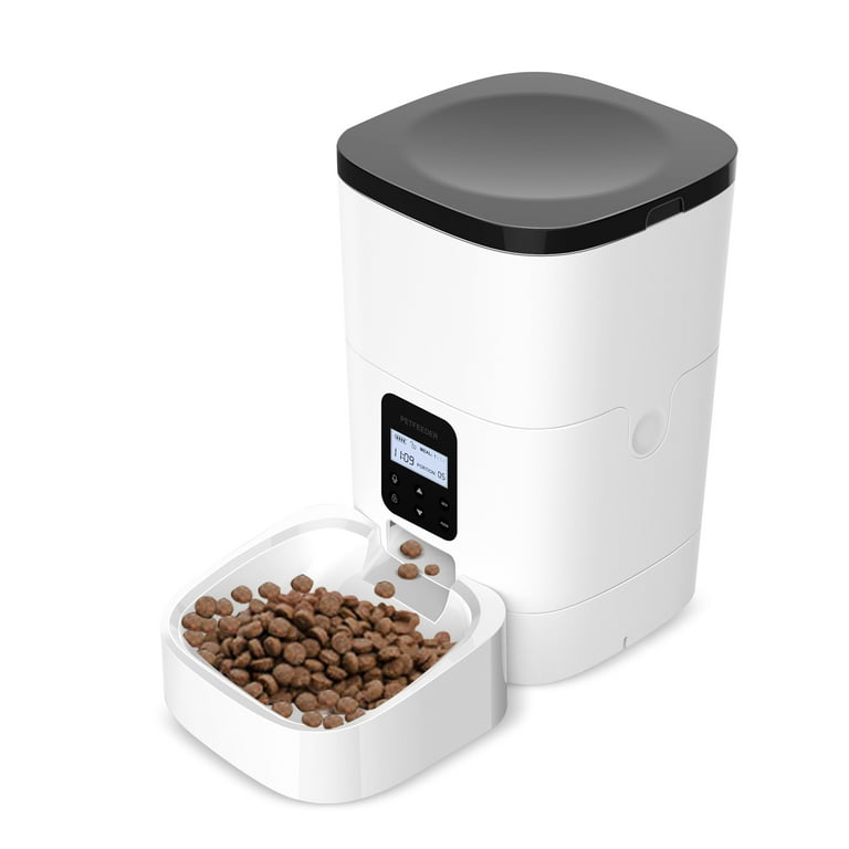 Petdiary 4L Automatic Cat Food Dispenser Timed Cat Feeder with Voice Recorder Dry Food Pet Feeder Up to 20 Portions 4 Meals Per Day